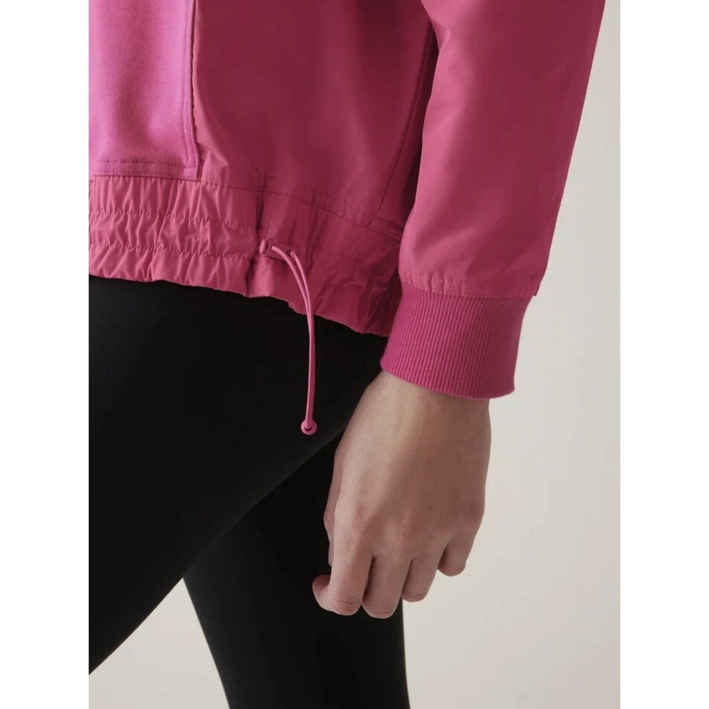 Athleta Triumph Hybrid Half Zip Sweatshirt Jacket Salvia Pink Fuchsia Small - Picture 5 of 15